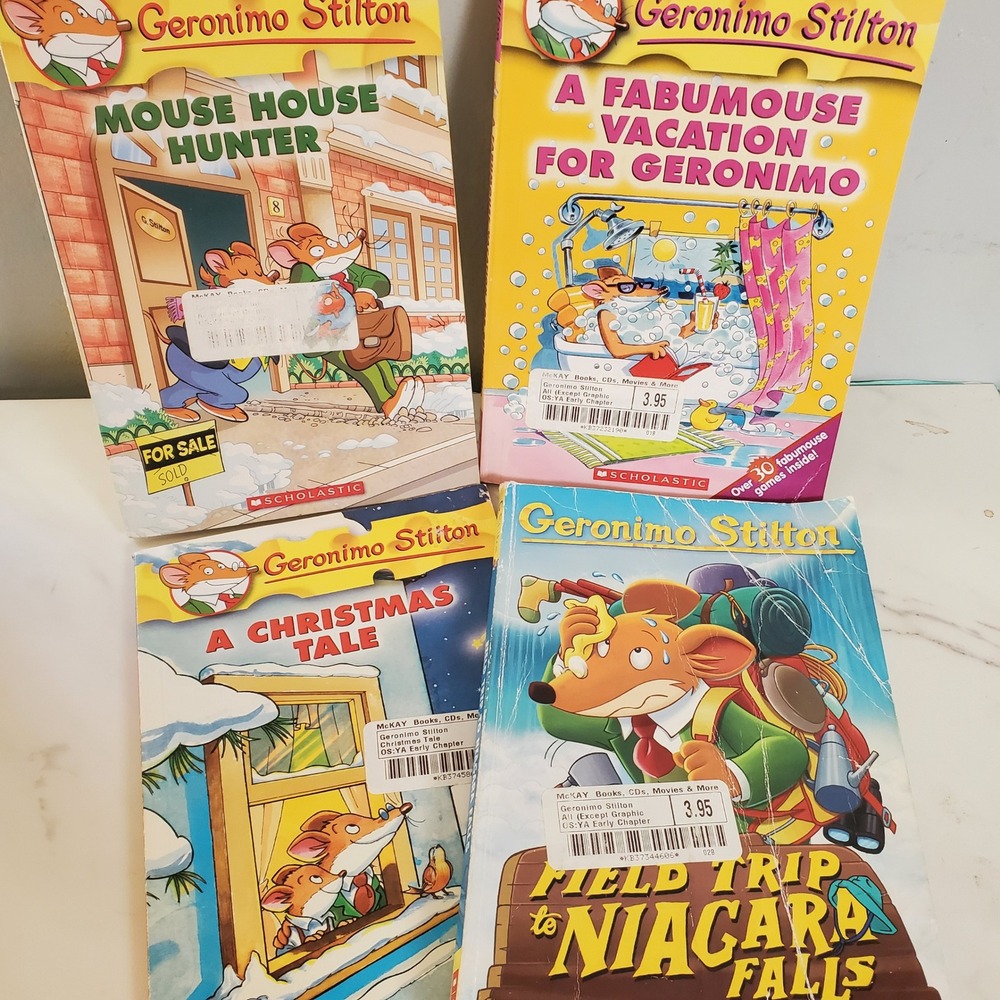 Geronimo Stilton Book Lot of 4 Scholastic Paperback Niagara Falls Christmas Tale